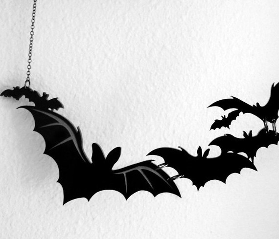 Laser cut bat silhouette garland